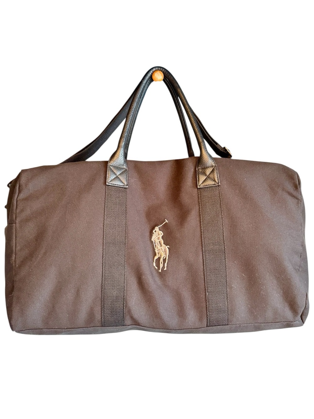 Ralph Lauren Fragrance Tote Duffle Weekender Travel Bag Black Canvas